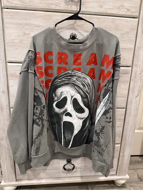 unknown Other - Gray 'Scream' Graphic Men’s Sweatshirt